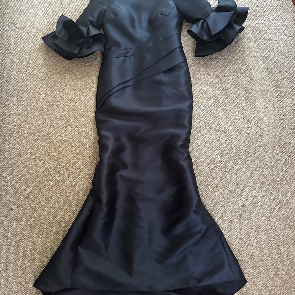 Navy Black Tie Gown
